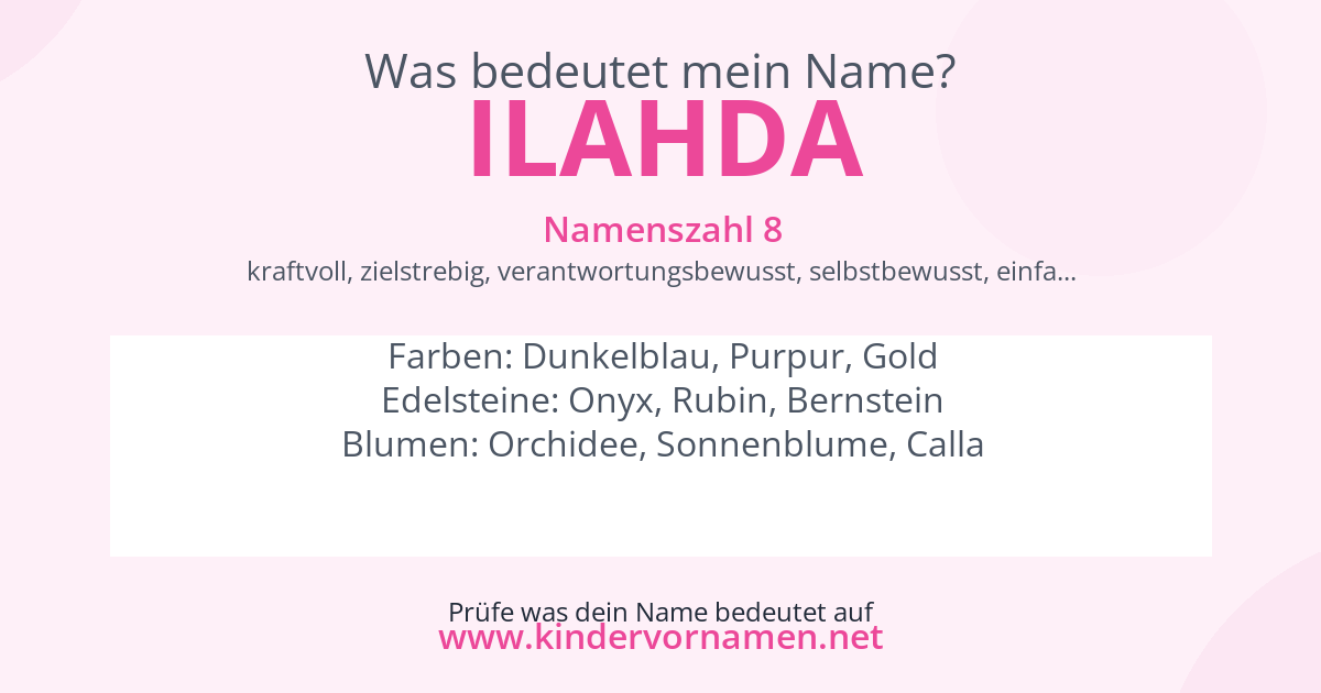 Was bedeutet der Name Ilahda?