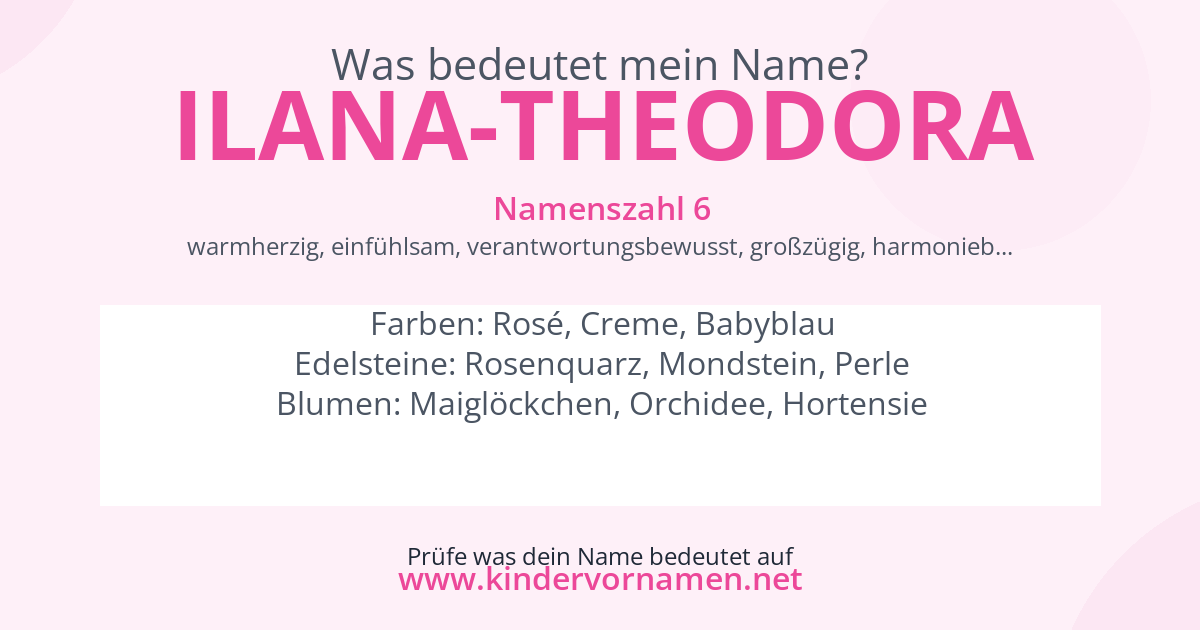 Was bedeutet der Name Ilana-Theodora?