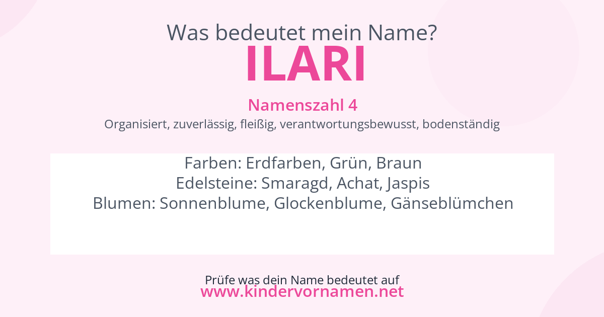 Was bedeutet der Name Ilari?
