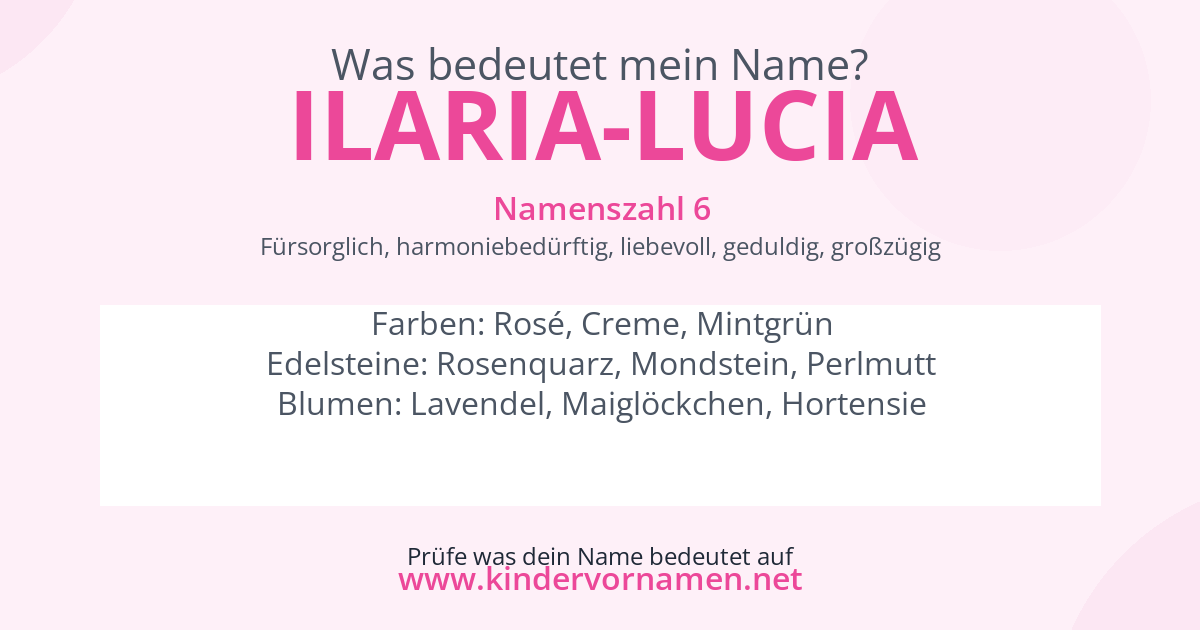 Was bedeutet der Name Ilaria-Lucia?