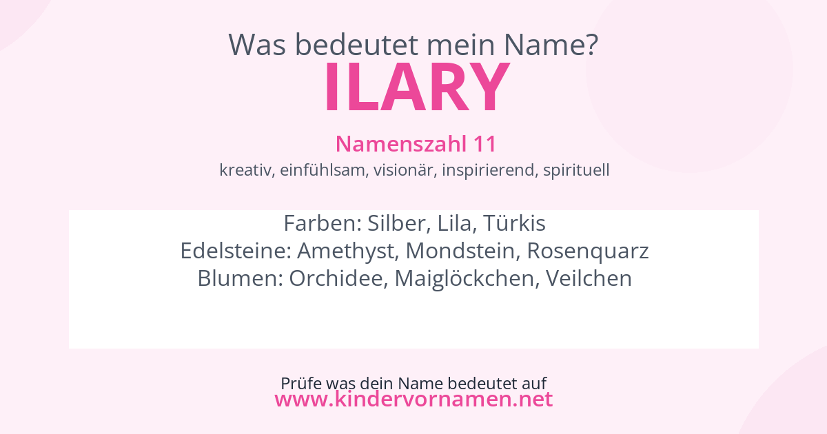 Was bedeutet der Name Ilary?