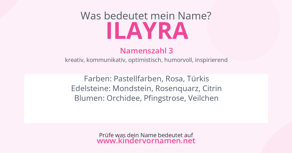 Was bedeutet der Name Ilayra?