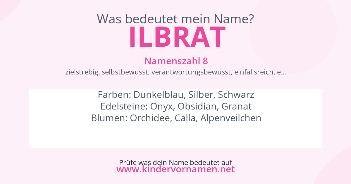 Was bedeutet der Name Ilbrat?
