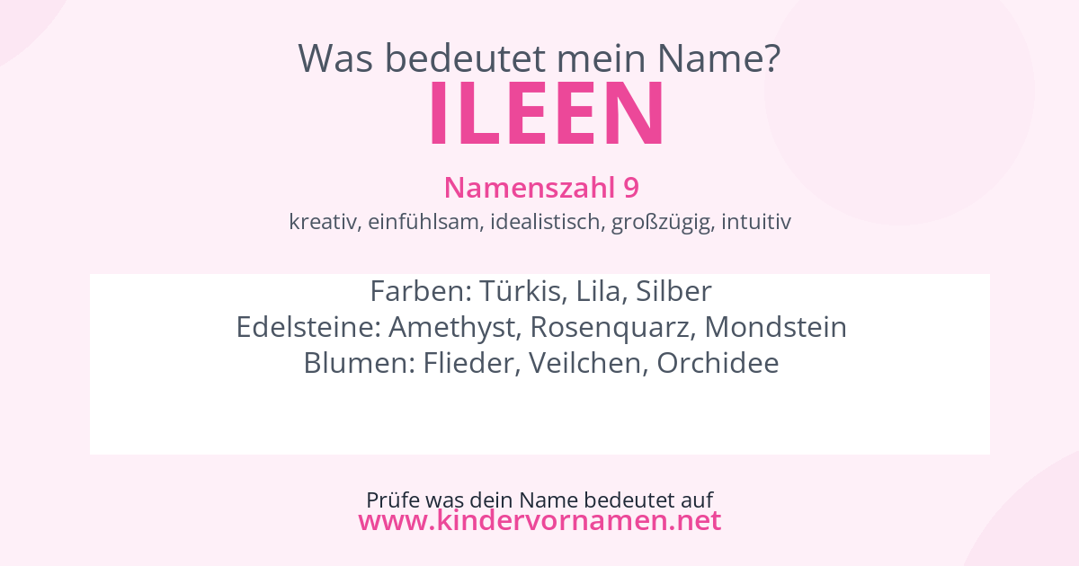 Was bedeutet der Name Ileen?