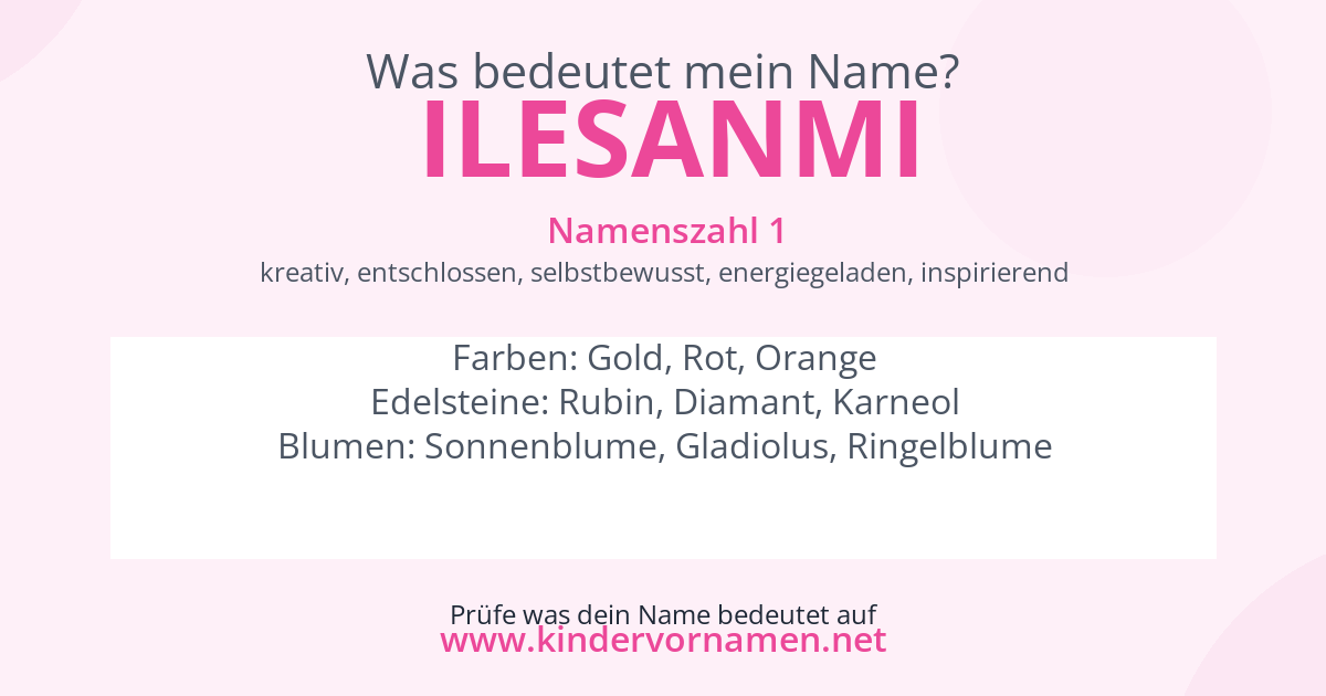 Was bedeutet der Name Ilesanmi?