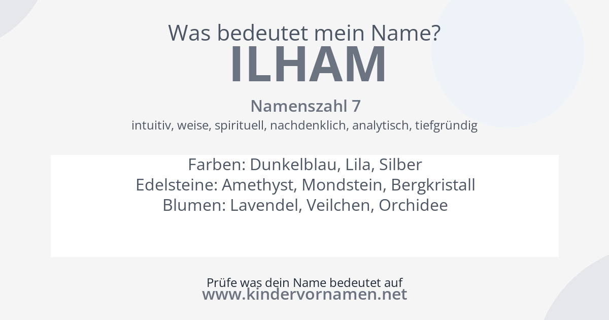 Was bedeutet der Name Ilham?