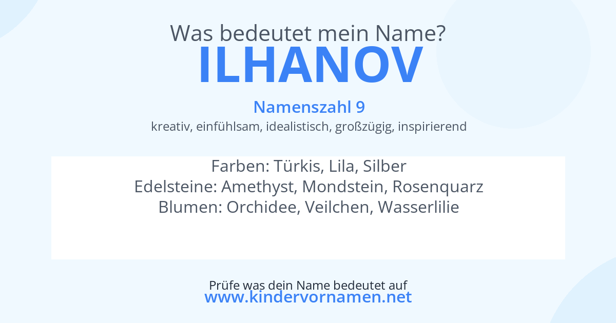 Was bedeutet der Name Ilhanov?