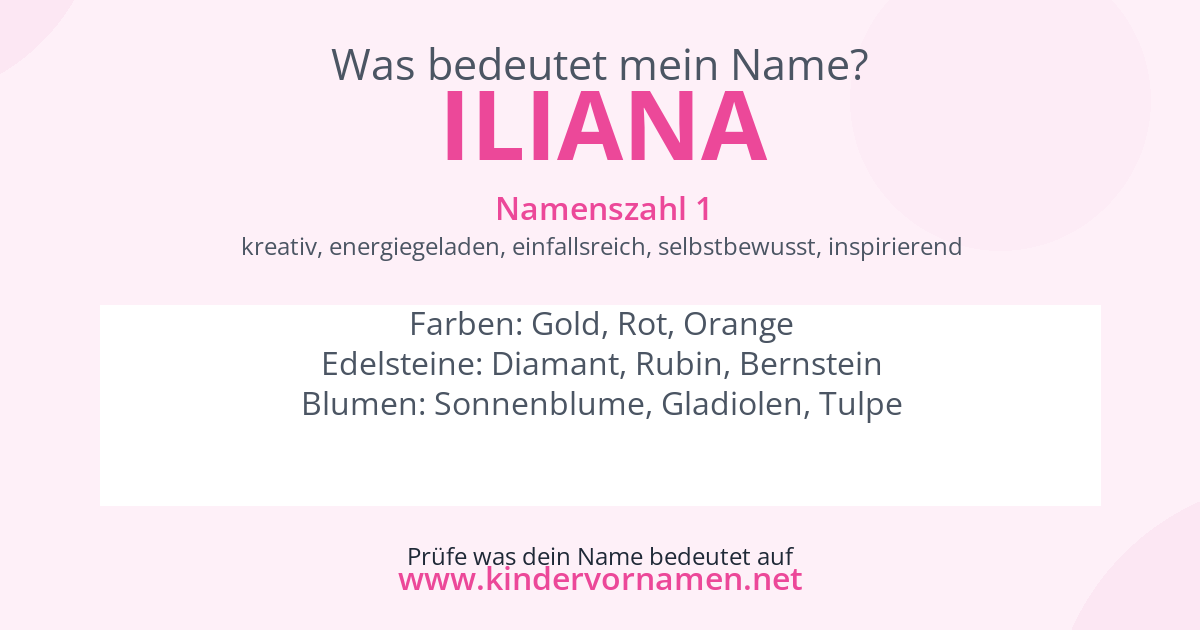 Was bedeutet der Name Iliana?