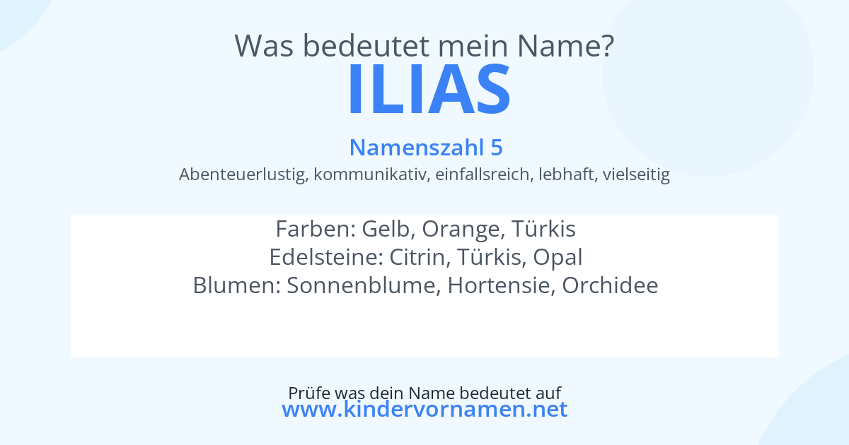 Was bedeutet der Name Ilias?