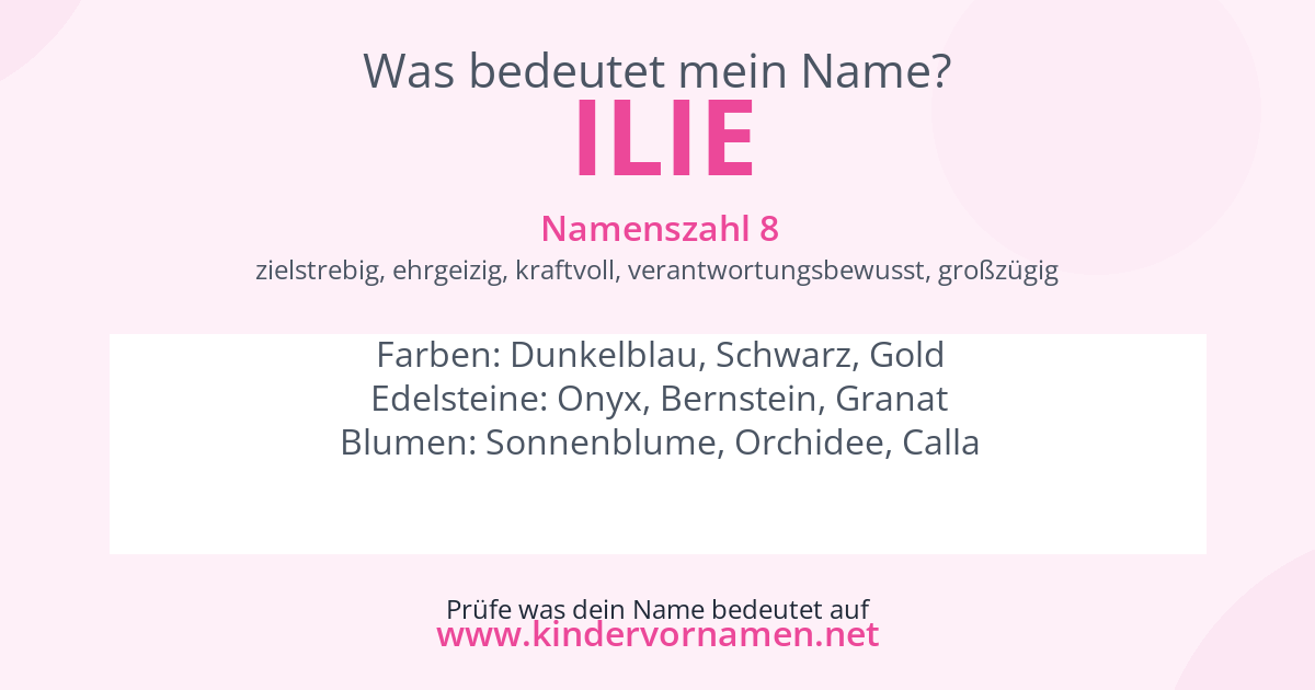 Was bedeutet der Name Ilie?