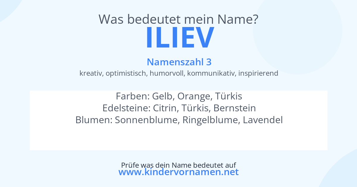 Was bedeutet der Name Iliev?