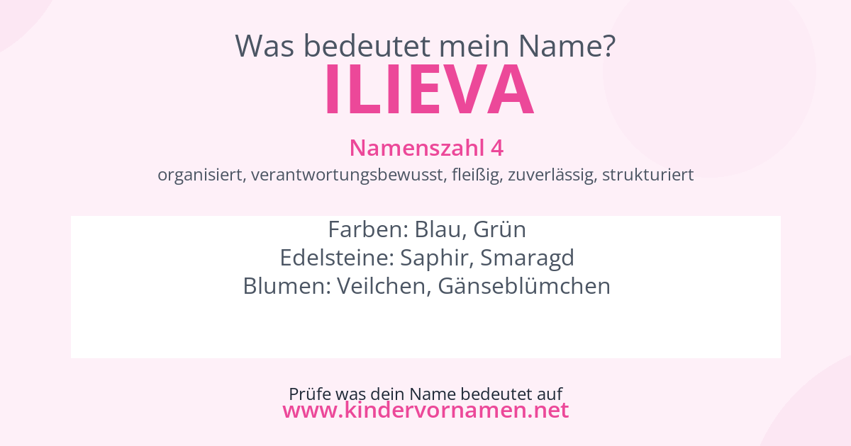 Was bedeutet der Name Ilieva?