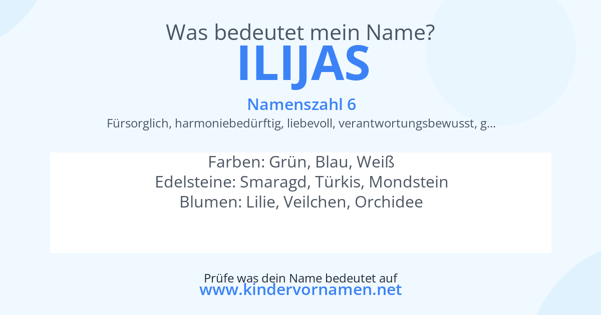 Was bedeutet der Name Ilijas?