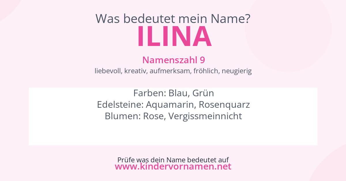 Was bedeutet der Name Ilina?