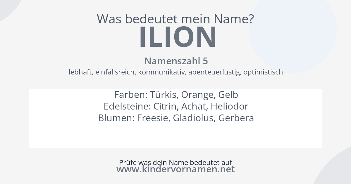 Was bedeutet der Name Ilion?
