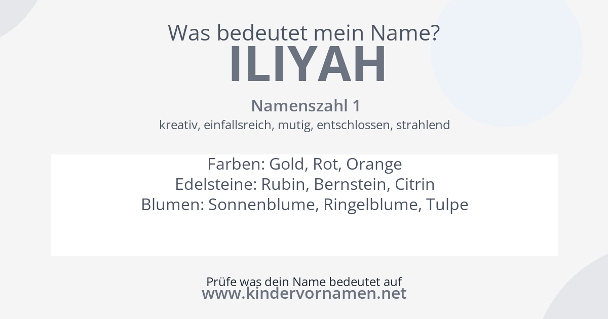 Was bedeutet der Name Iliyah?