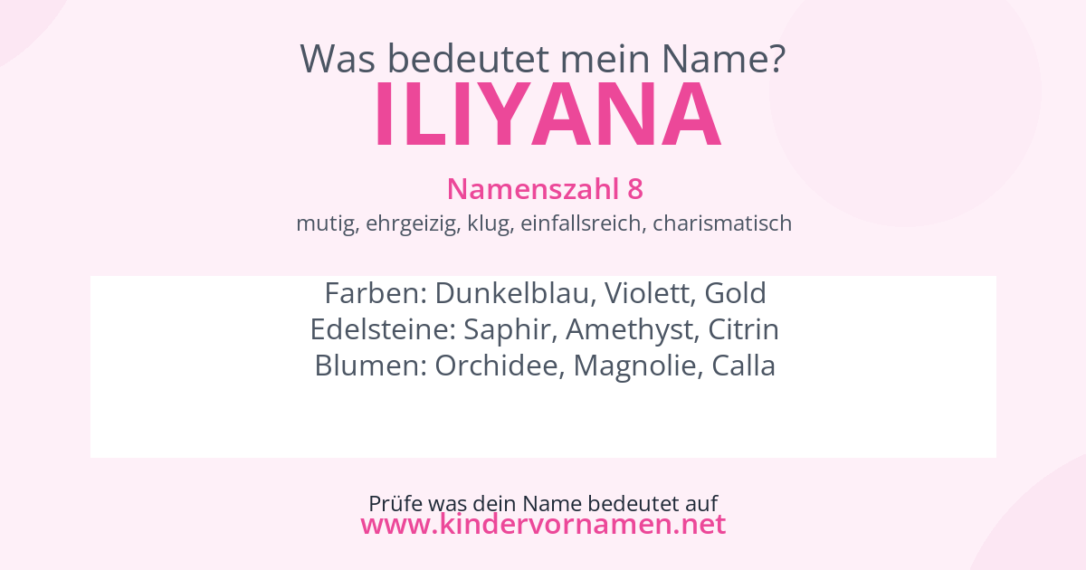 Was bedeutet der Name Iliyana?