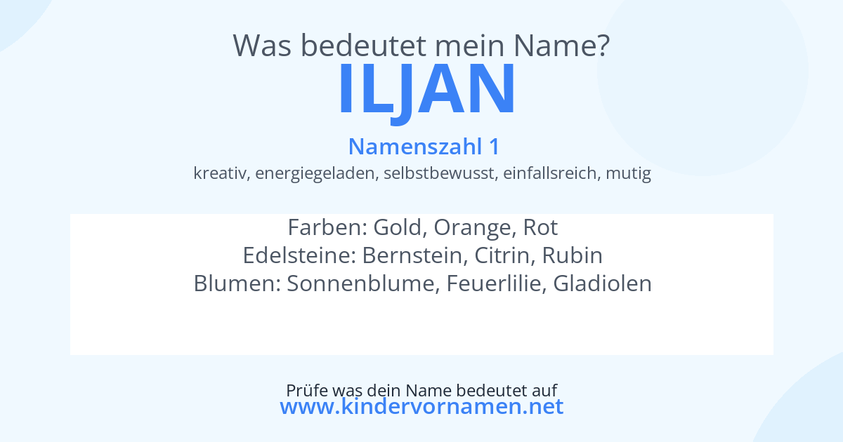 Was bedeutet der Name Iljan?