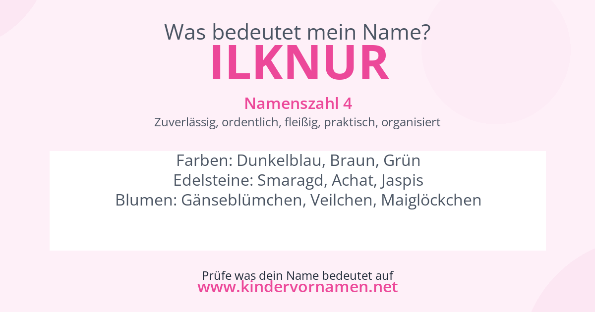 Was bedeutet der Name Ilknur?