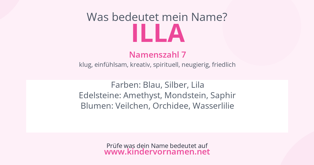 Was bedeutet der Name Illa?