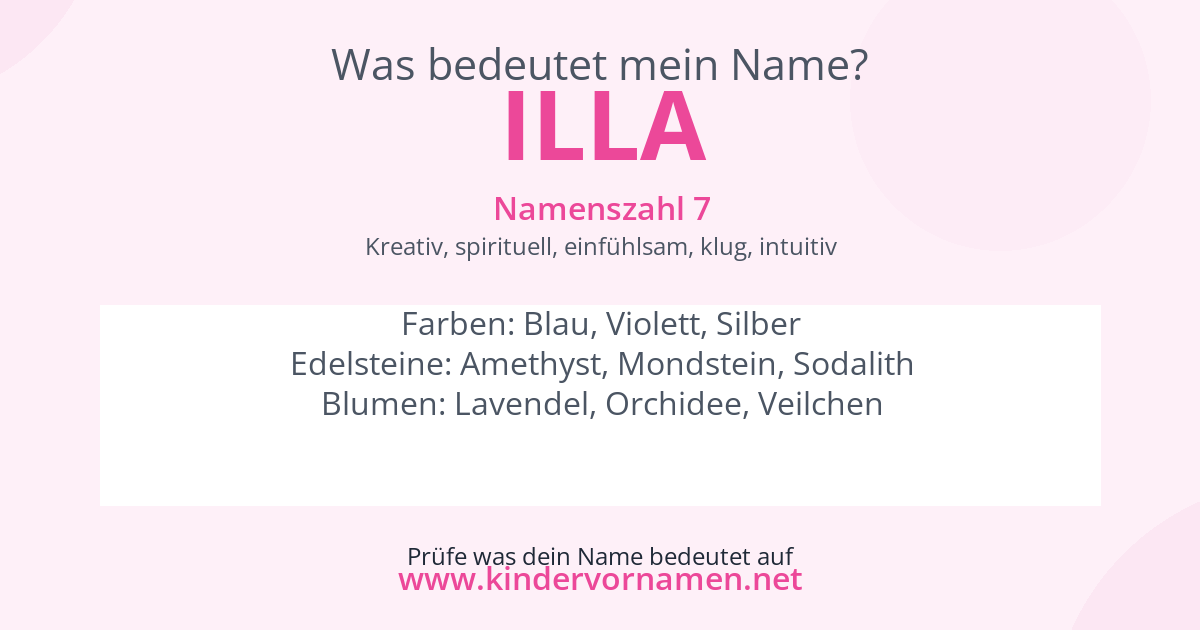 Was bedeutet der Name Illa?