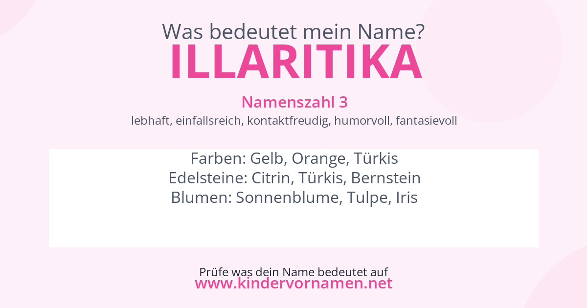 Was bedeutet der Name Illaritika?