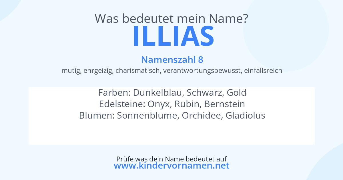 Was bedeutet der Name Illias?
