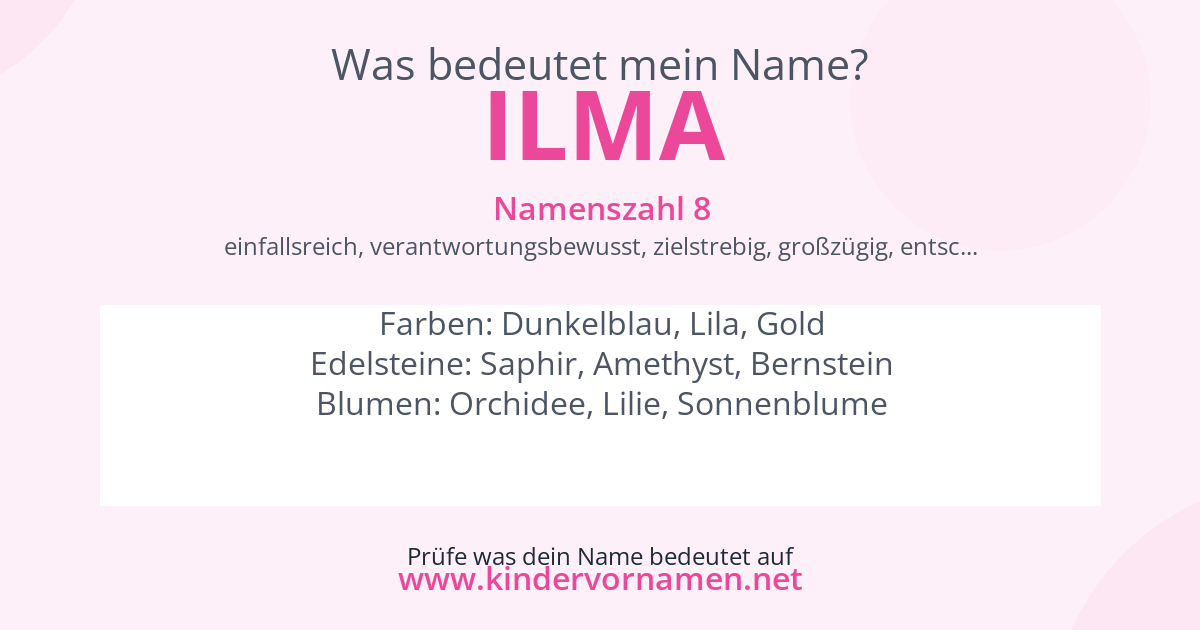 Was bedeutet der Name Ilma?