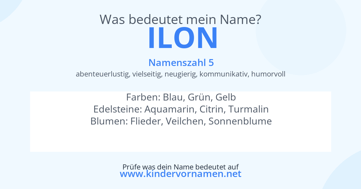 Was bedeutet der Name Ilon?