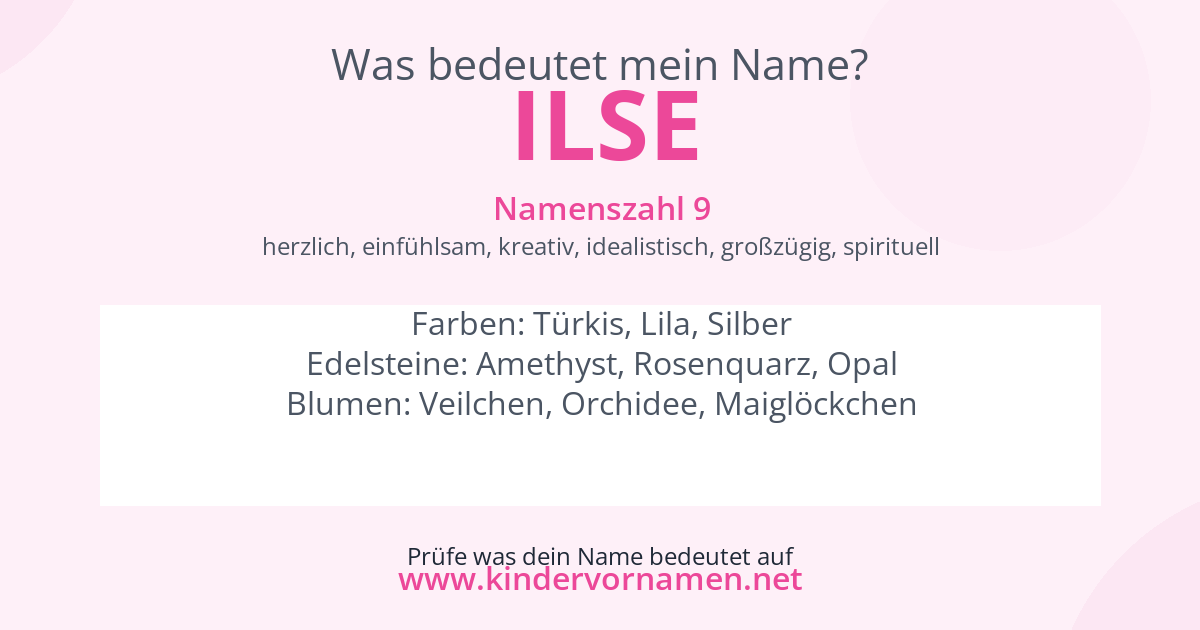 Was bedeutet der Name Ilse?