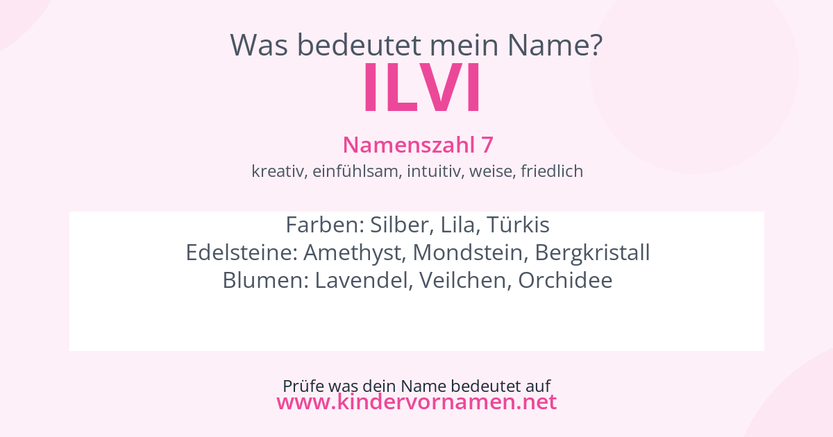 Was bedeutet der Name Ilvi?