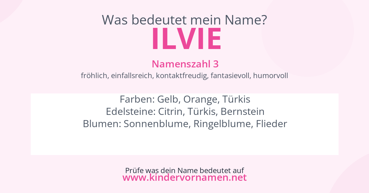 Was bedeutet der Name Ilvie?