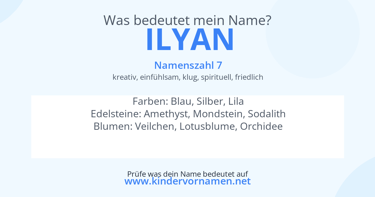 Was bedeutet der Name Ilyan?