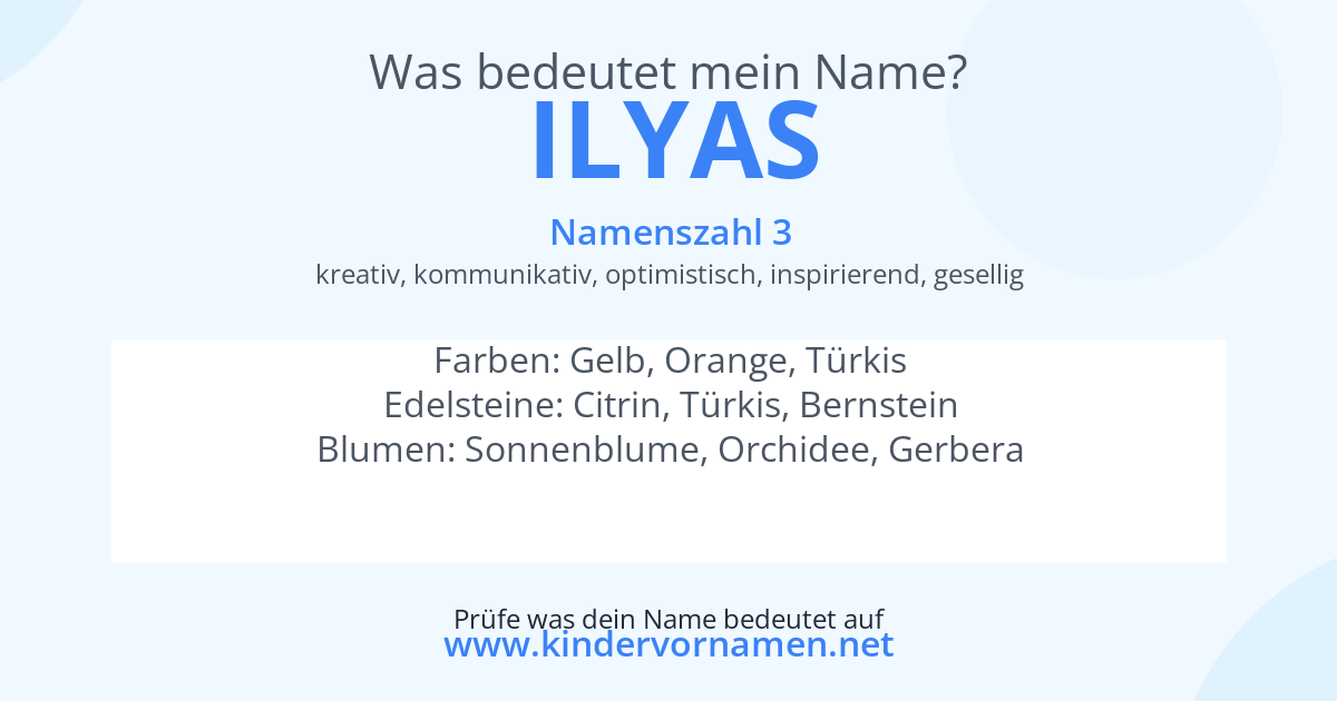 Was bedeutet der Name Ilyas?