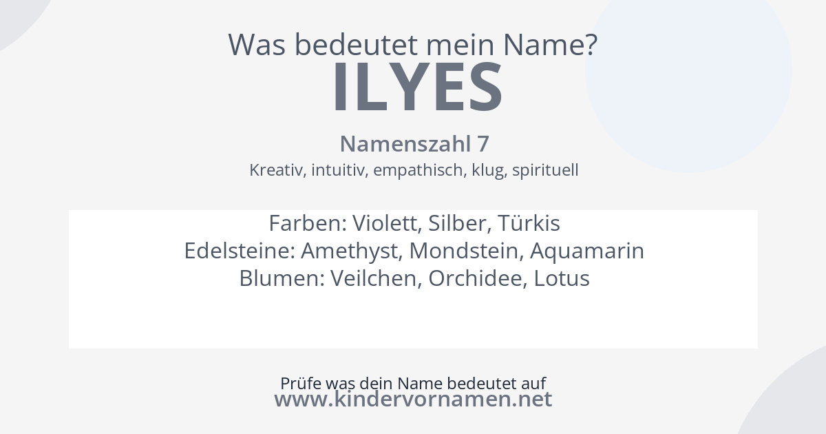 Was bedeutet der Name Ilyes?
