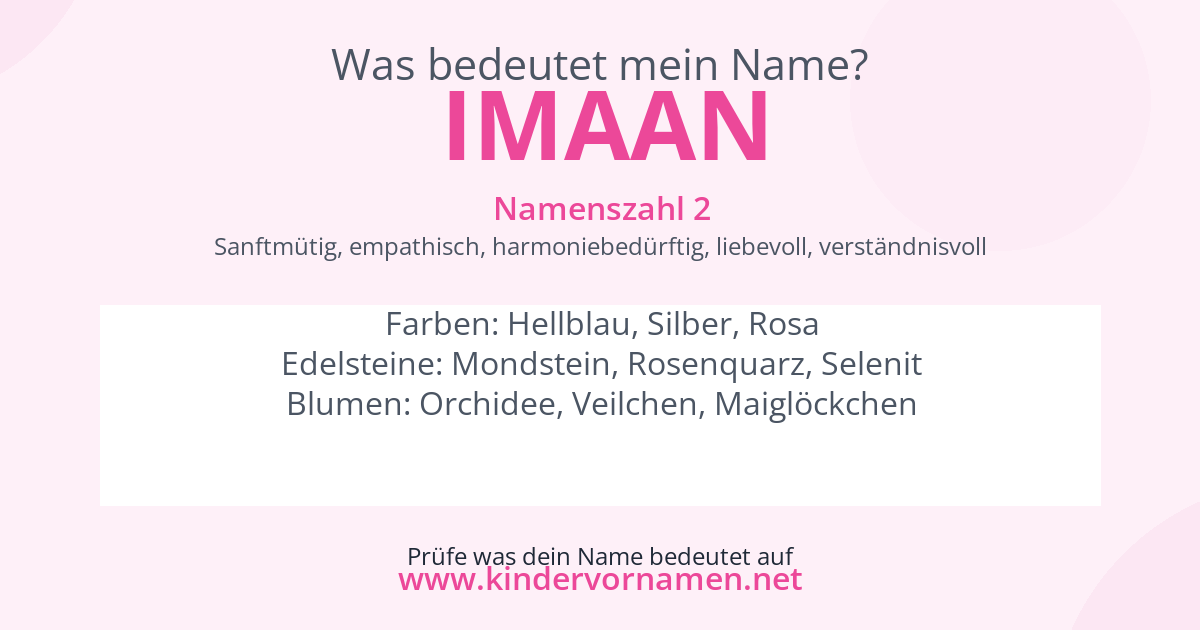 Was bedeutet der Name Imaan?