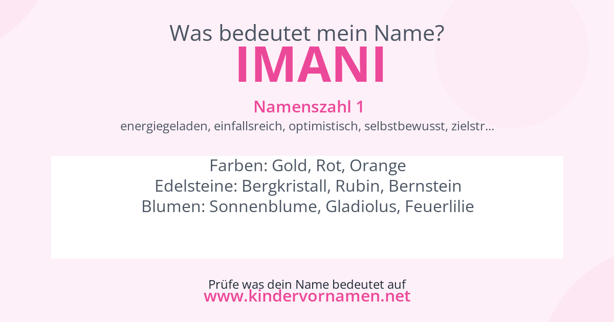 Was bedeutet der Name Imani?