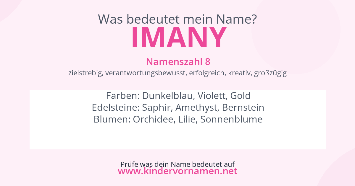 Was bedeutet der Name Imany?