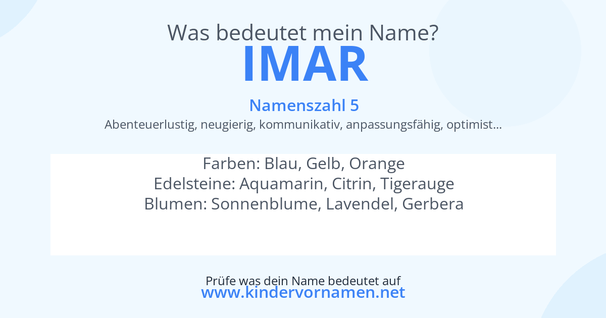 Was bedeutet der Name Imar?