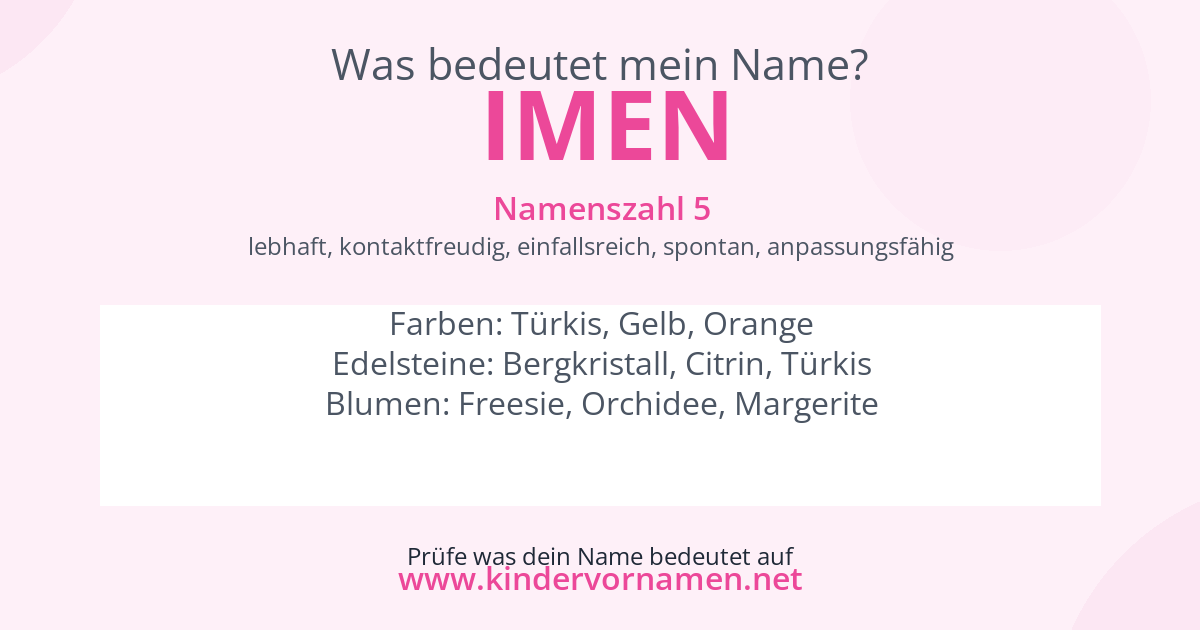 Was bedeutet der Name Imen?