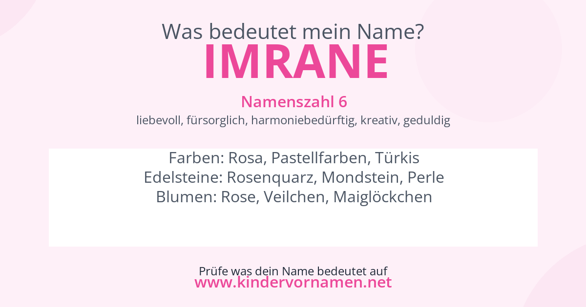 Was bedeutet der Name Imrane?