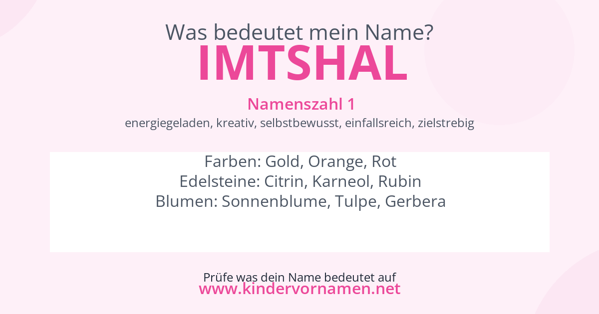 Was bedeutet der Name Imtshal?