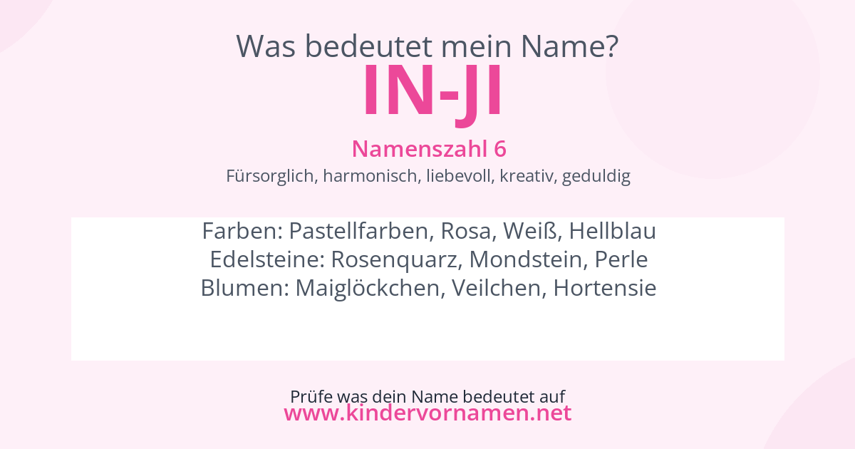 Was bedeutet der Name In-Ji?