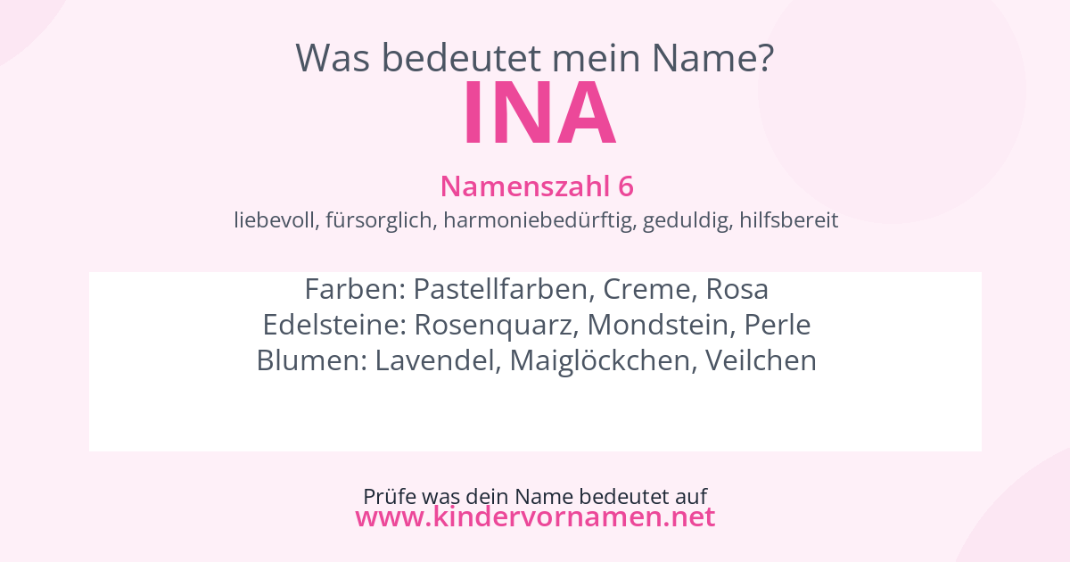 Was bedeutet der Name Ina?