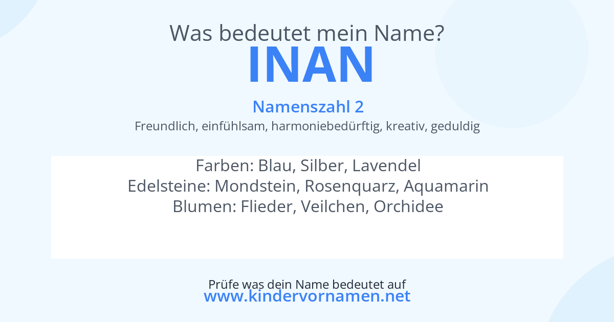 Was bedeutet der Name Inan?