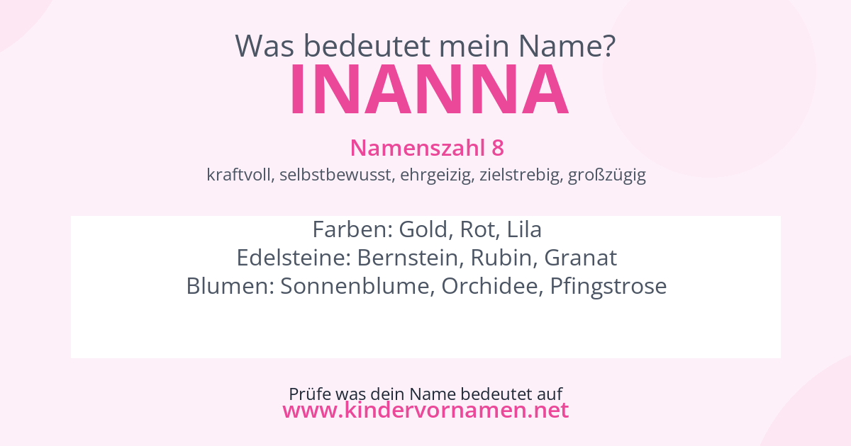 Was bedeutet der Name Inanna?