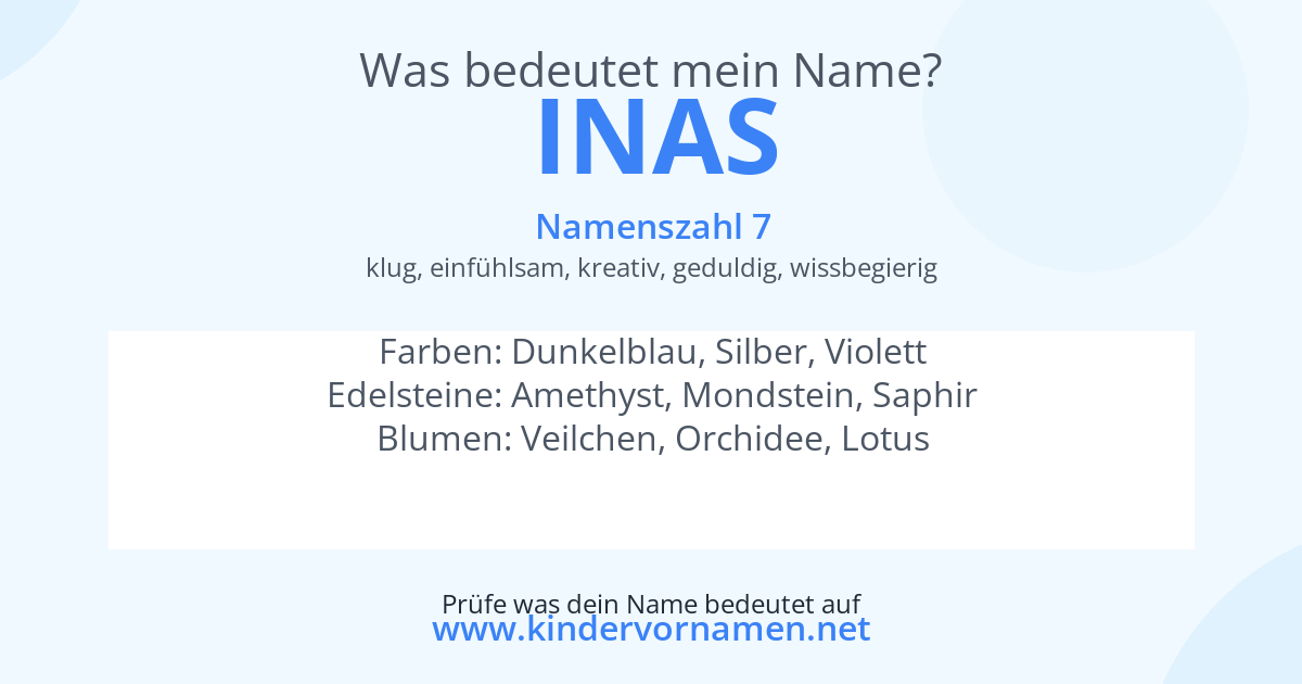 Was bedeutet der Name Inas?