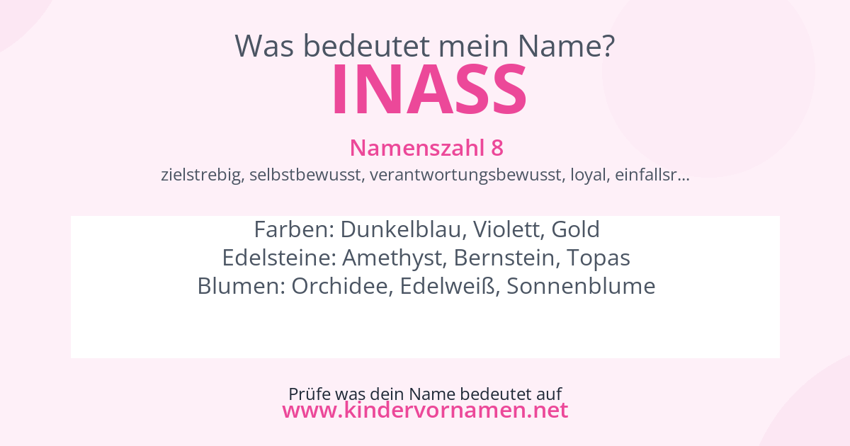 Was bedeutet der Name Inass?