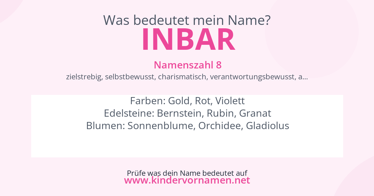 Was bedeutet der Name Inbar?