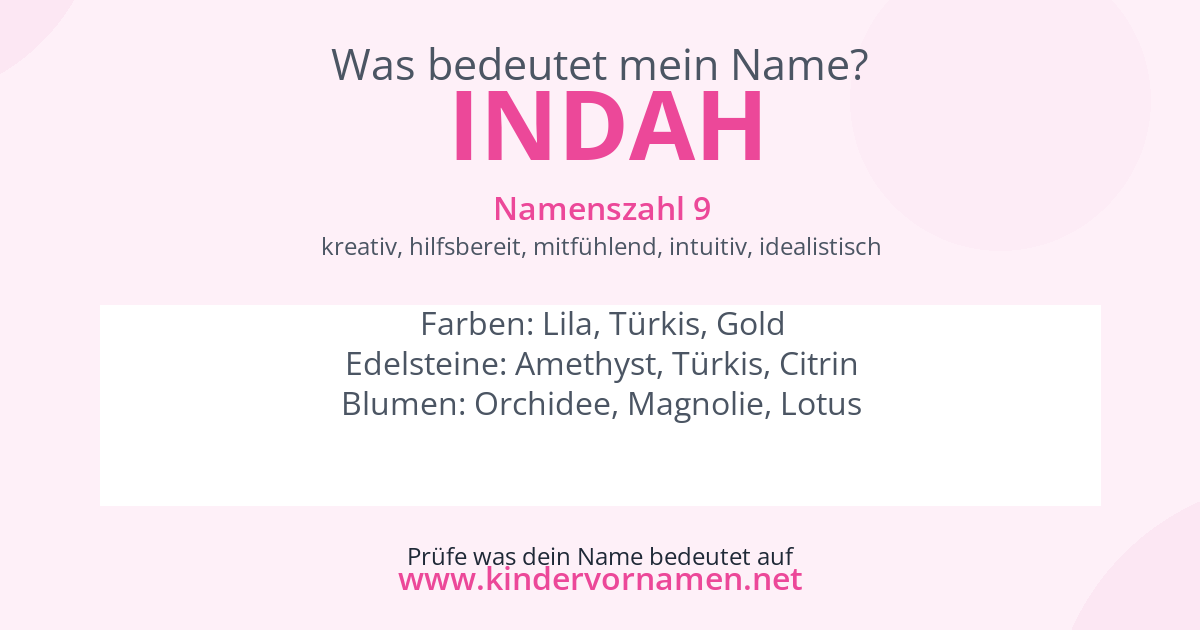 Was bedeutet der Name Indah?